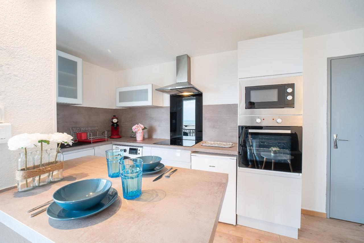 Le Bleu Soleil - Bel Appt Pour 4 Vue Mer Le Barcares Bagian luar foto